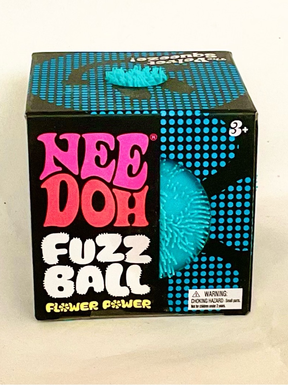 NeeDoh Fuzz Ball Flower Power Blue Sensory Toy NIB